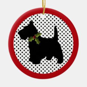 Scottish-Terrier-Weihnachtsscottie-Hund Keramik Ornament