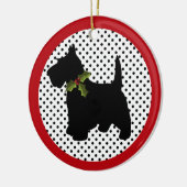 Scottish-Terrier-Weihnachtsscottie-Hund Keramik Ornament (Links)