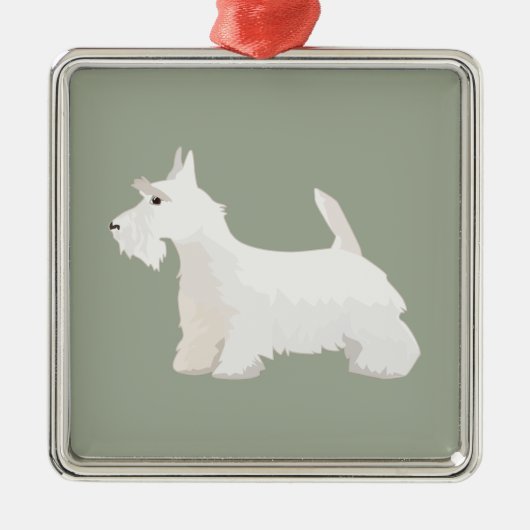 Scottish Terrier Wheaten Basic Breed Sihouette Ornament Aus Metall (Vorne)
