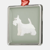 Scottish Terrier Wheaten Basic Breed Sihouette Ornament Aus Metall (Links)