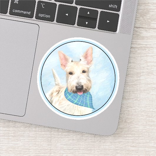 Scottish Terrier Wheaten Dog Malerei Original Art Aufkleber (Detail)