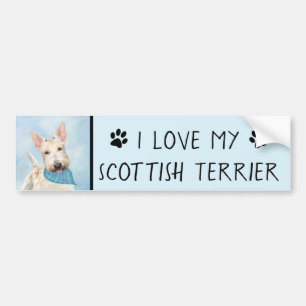Scottish Terrier Wheaten Dog Malerei Original Art Autoaufkleber