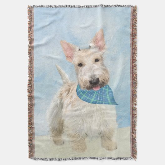 Scottish Terrier Wheaten Dog Malerei Original Art Decke (Vorderseite Vertikal)