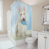 Scottish Terrier Wheaten Dog Malerei Original Art Duschvorhang (Beispiel)