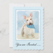 Scottish Terrier Wheaten Dog Malerei Original Art Einladung (Vorderseite)