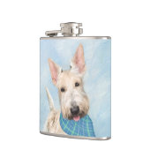 Scottish Terrier Wheaten Dog Malerei Original Art Flachmann (Links)