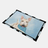 Scottish Terrier Wheaten Dog Malerei Original Art Fußmatte (Schrägansicht)
