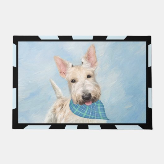 Scottish Terrier Wheaten Dog Malerei Original Art Fußmatte (Vorderseite)