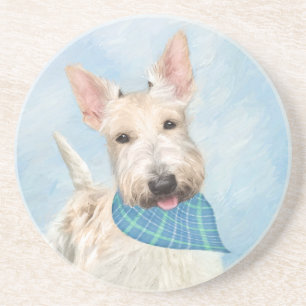 Scottish Terrier Wheaten Dog Malerei Original Art Getränkeuntersetzer
