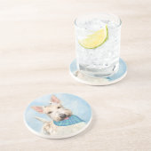 Scottish Terrier Wheaten Dog Malerei Original Art Getränkeuntersetzer (Seite)