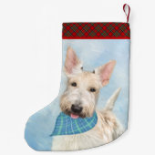 Scottish Terrier Wheaten Dog Malerei Original Art Kleiner Weihnachtsstrumpf (Rückseite)