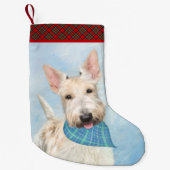 Scottish Terrier Wheaten Dog Malerei Original Art Kleiner Weihnachtsstrumpf (Vorderseite)