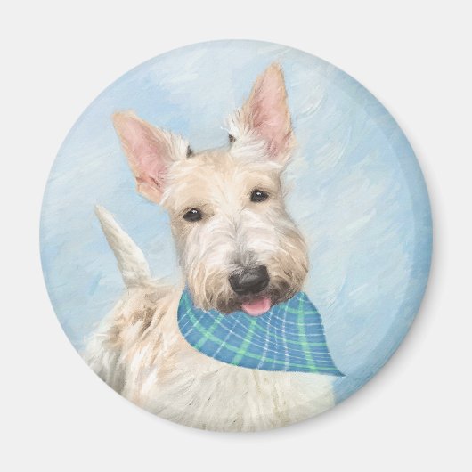 Scottish Terrier Wheaten Dog Malerei Original Art Magnet (Vorne)