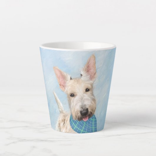 Scottish Terrier Wheaten Dog Malerei Original Art Milchtasse (Vorderseite)