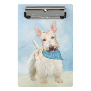 Scottish Terrier Wheaten Dog Malerei Original Art Mini Klemmbrett