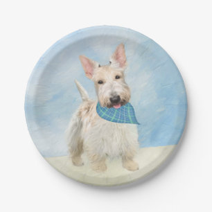 Scottish Terrier Wheaten Dog Malerei Original Art Pappteller