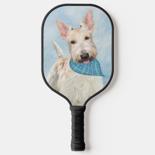 Scottish Terrier Wheaten Dog Malerei Original Art Pickleball Schläger (Vorderseite)