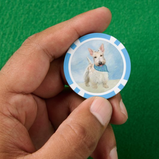 Scottish Terrier Wheaten Dog Malerei Original Art Pokerchips (Hand)