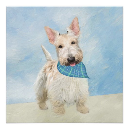 Scottish Terrier Wheaten Dog Malerei Original Art Poster (Vorderseite)