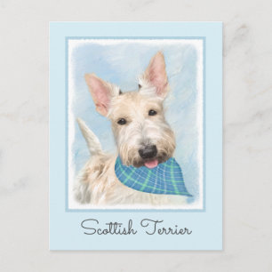 Scottish Terrier Wheaten Dog Malerei Original Art Postkarte