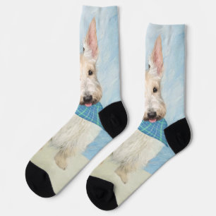 Scottish Terrier Wheaten Dog Malerei Original Art Socken