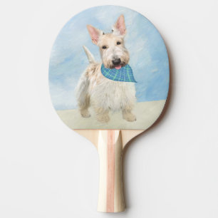 Scottish Terrier Wheaten Dog Malerei Original Art Tischtennis Schläger