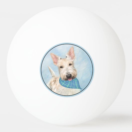 Scottish Terrier Wheaten Dog Malerei Original Art Tischtennisball (Vorderseite)