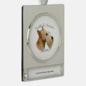 Scottish Terrier (Wheaten) Mama 2 Banner-Ornament Silber (Rechts)