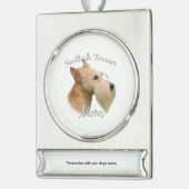 Scottish Terrier (Wheaten) Mama 2 Banner-Ornament Silber (Links)