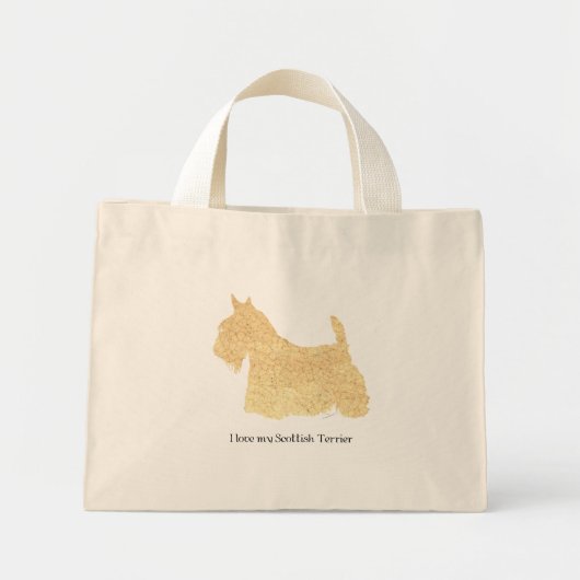 Scottish Terrier Wheaten Silhouette Mini Stoffbeutel (Vorne)