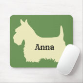 Scottish Terrier Wheels Silhouette, Insel grün Mousepad (Mit Mouse)