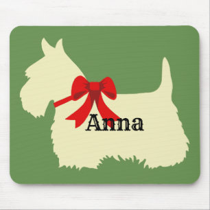 Scottish Terrier Wheels Silhouette, Insel grün Mousepad