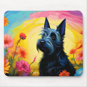 Scottish Terrier Whimsical Horizontal Mousepad
