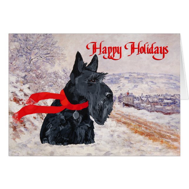 Scottish Terrier Winter Holiday (Vorderseite (Horizontal))
