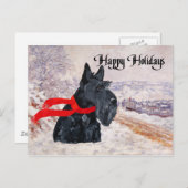 Scottish Terrier Winter Holiday Feiertagspostkarte (Vorne/Hinten)