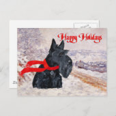 Scottish Terrier Winter Holiday Feiertagspostkarte (Vorne/Hinten)