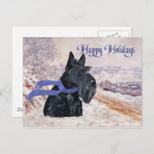 Scottish Terrier Winter Holiday Feiertagspostkarte (Vorne/Hinten)