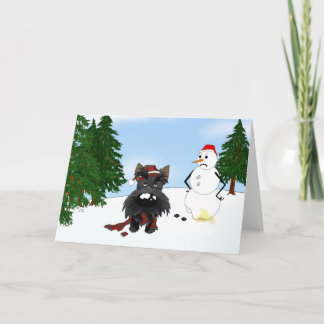 Scottish-Terrier-Winter-Szene Feiertagskarte
