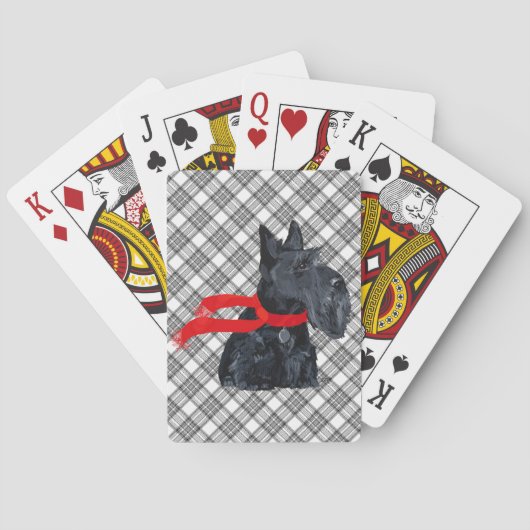 Scottish-Terrier-Winterurlaub Spielkarten (Rückseite)