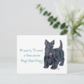 Scottish Terrier Wit & Wisdom - Ausbildung Postkarte (Stehend Vorderseite)