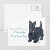 Scottish Terrier Wit & Wisdom - Ausbildung Postkarte (Vorne/Hinten)