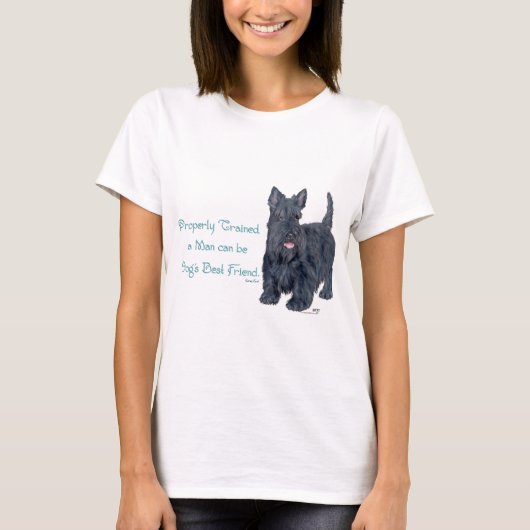 Scottish Terrier Wit & Wisdom - Ausbildung T-Shirt (Vorderseite)