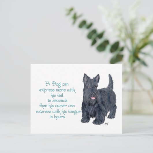 Scottish Terrier Wit & Wisdom - Talking Postkarte (Stehend Vorderseite)