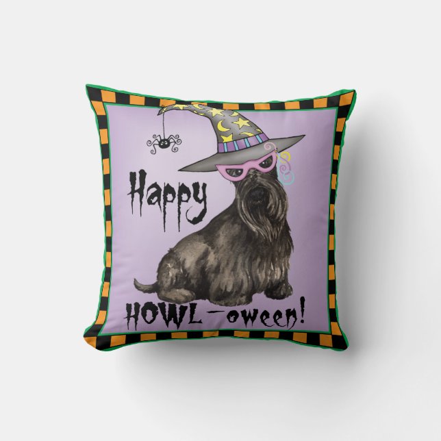 Scottish Terrier Witch Kissen (Vorderseite)