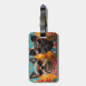 Scottish Terrier with Heart Rose Valentinstag Gepäckanhänger (Rückseite vertikal)