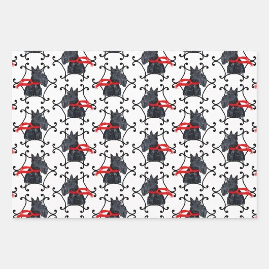 Scottish Terrier with Red Scarf Geschenkpapier Set (Vorderseite)