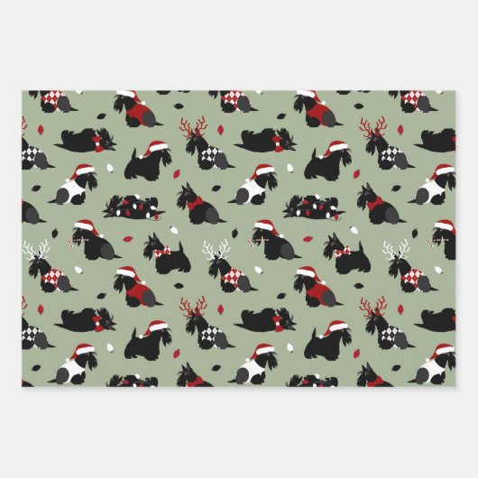 Scottish Terrier Wrapping Paper Sheets Geschenkpapier Set (Vorderseite 3)