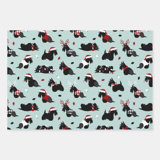 Scottish Terrier Wrapping Paper Sheets Geschenkpapier Set (Vorderseite)