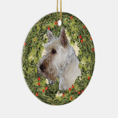 Scottish Terrier Wreath Keramikornament (Rechts)