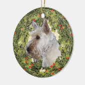 Scottish Terrier Wreath Keramikornament (Links)